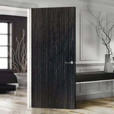 Dalle de porte intérieure noire en composite à noyau creux lisse