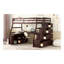 Lit mezzanine simple avec 7 tiroirs, 2 tablettes et bureau - Espresso-2007159934-2007159932
