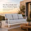 Canapé de patio en aluminium thermolaqué de 81,9 po avec coussins Sunbrella® de qualité commerciale Santorini