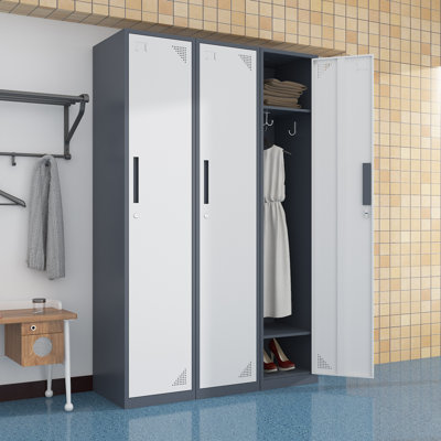 Armoire de rangement de 15 pouces de largeur avec 1 porte et clés pour les employés, l'école, la salle de sport et le bureau personnel