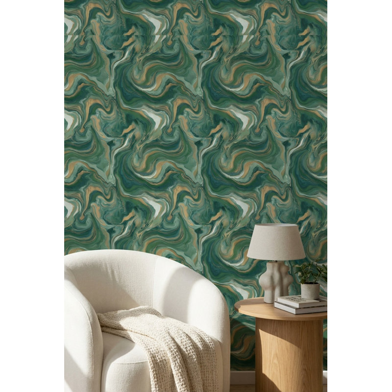 Papier peint fluide Shades Of Green, Peler et coller