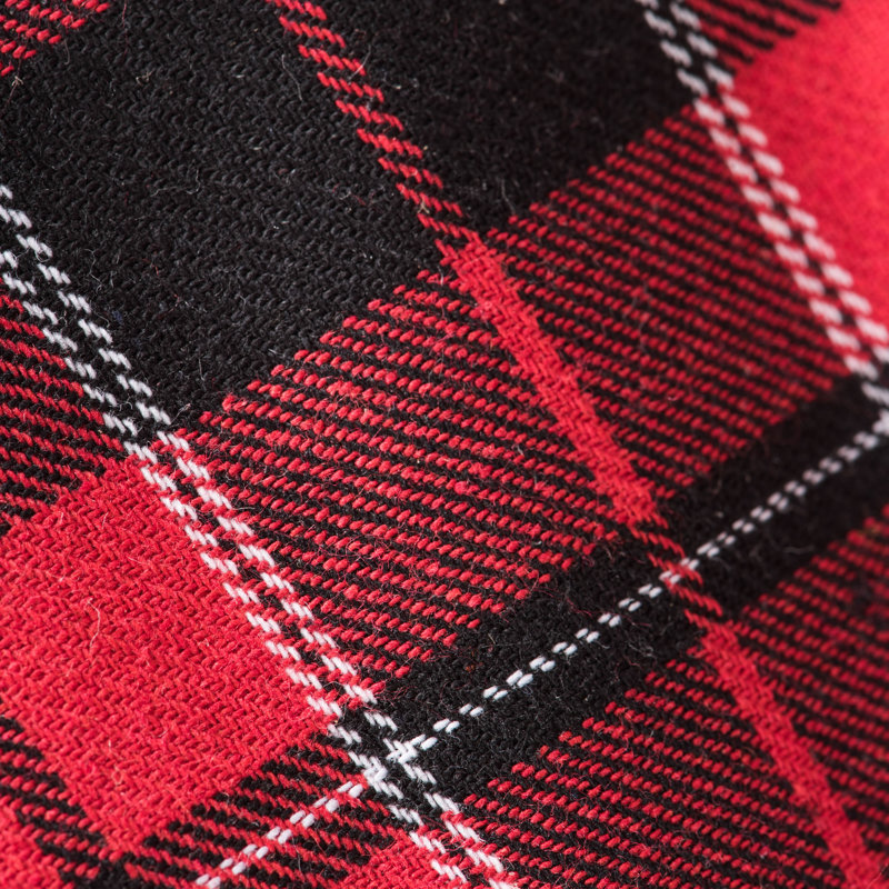 60" Red and Black Plaid Christmas Tree Skirt with Velvet Border