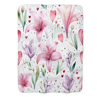 Serene Lily - couverture sherpa de qualité supérieure 1 pièce