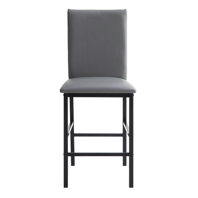Amaro Upholstered Counter Stool with Metal Frame, Gray