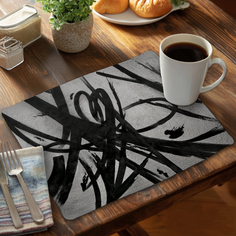 Abstract Minimalist Braided Placemat | Circular Strokes Decor