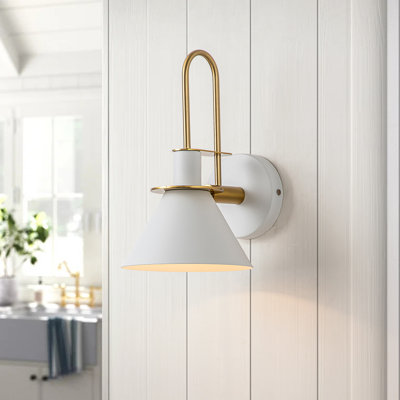 Jacoline 1-Light Dimmable Iron Armed Sconce