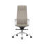 Chaise de bureau réglable en cuir véritable gris clair et simili cuir clair et gris clair