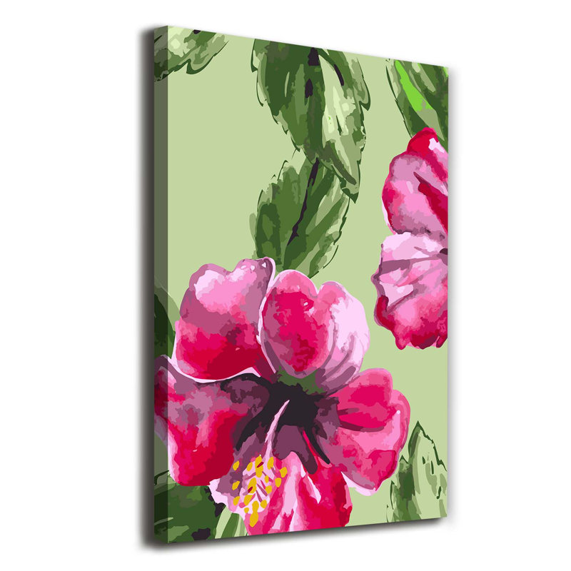 Hawaiian Flowers 1 Piece Wrapped Canvas Wall Art