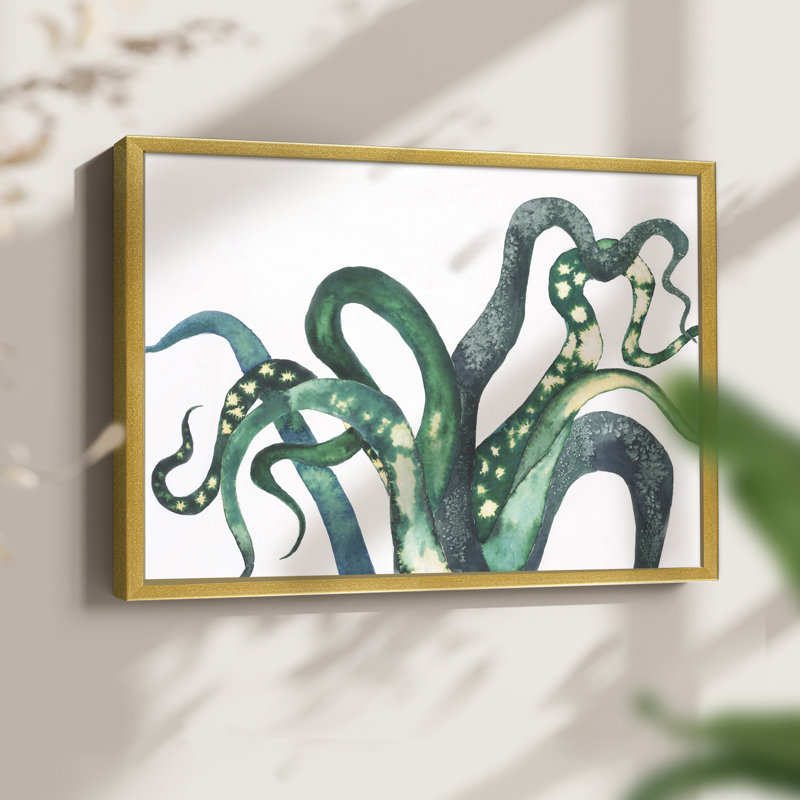 Octo Legs -Framed Print - Restickable, 8" H x 10" W, Gold