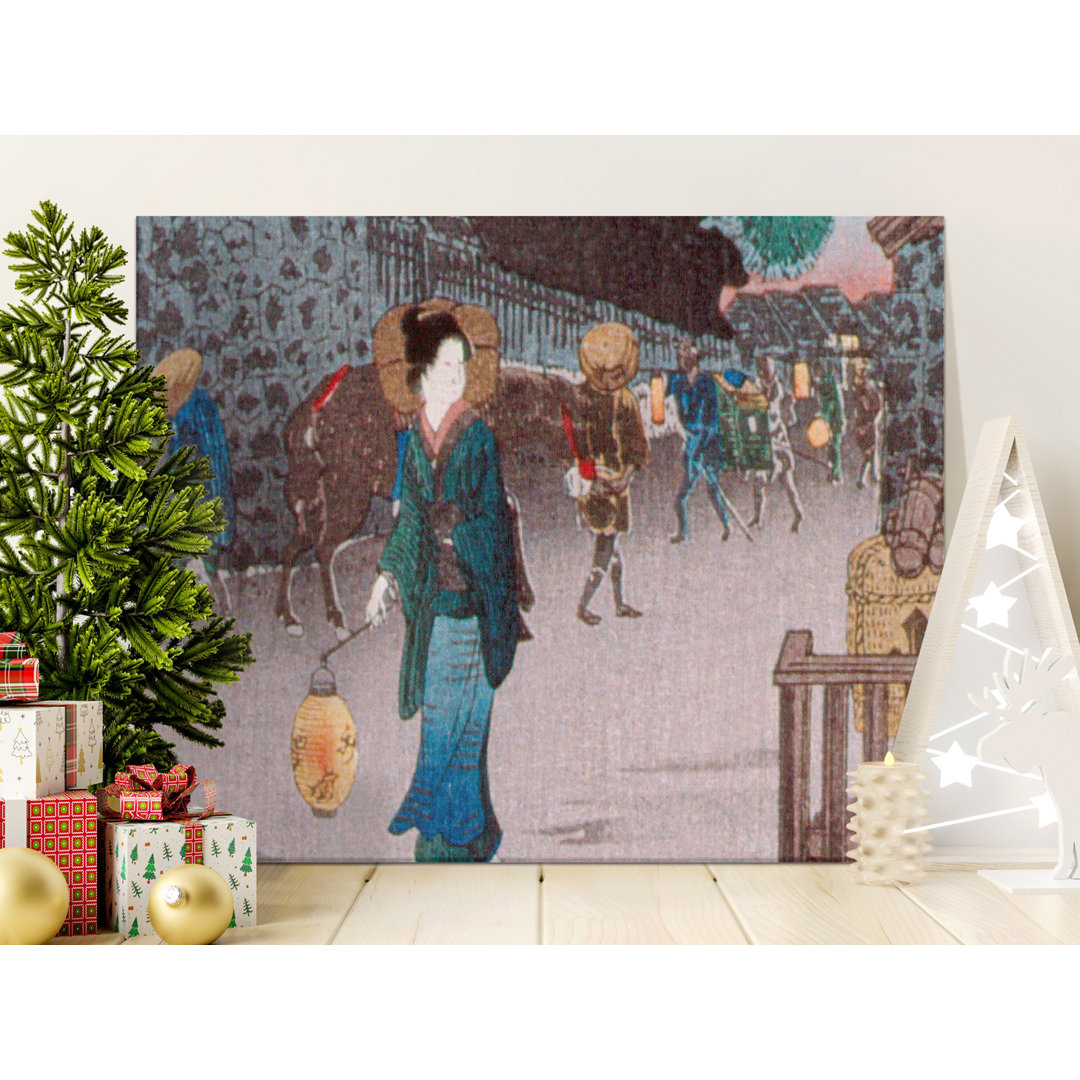 Ukiyo-e Woman Lantern Wall Art