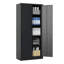 Armoire de rangement en métal pour le garage, armoire verrouillable en acier noir avec portes et tablettes, grands classeurs pour les systèmes de rangement de garage, classeur verrouillable pour le bureau personnel, salle de classe / garde-manger