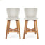 Tabouret de bar d'extérieur, bois de teck, ensemble de 3-1974450268