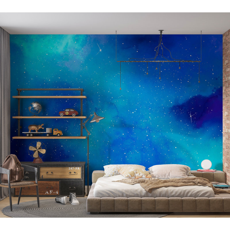 Murale pelez et collez de qualité supérieure - Étoiles de l'espace cosmique, L 40 po x l 60 po
