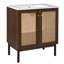Armoire de salle de bain en panneau de fibres à densité moyenne avec porte à texture tissée et conception à fermeture douce