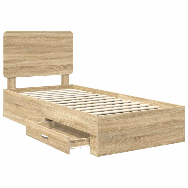 Bed, European Single (90 x 200 cm), Sonoma Oak