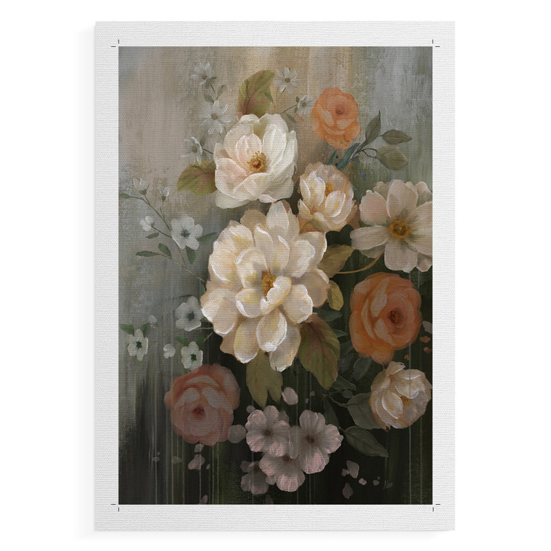 Moody Blooms - Impression sur toile seulement - NON-CADRE, H 48 po x l 32 po
