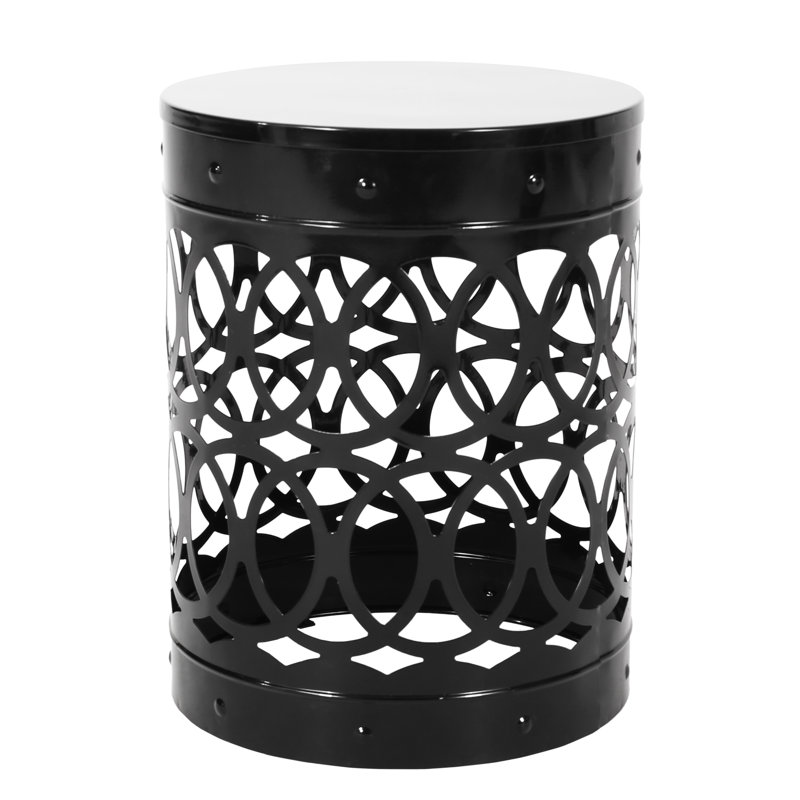 Élégante paire de tables de bout en métal pour l'extérieur S / 2, blanc, conception en fer, structure thermolaquée, sans assemblage