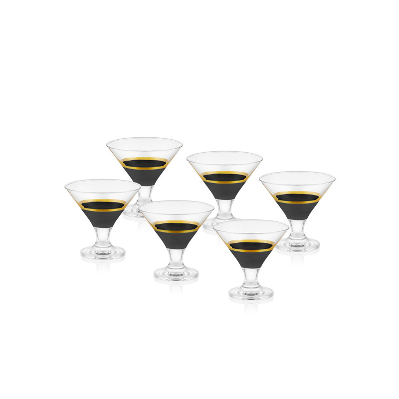 Arguello 400ml Dessert Bowl, Black/Gold