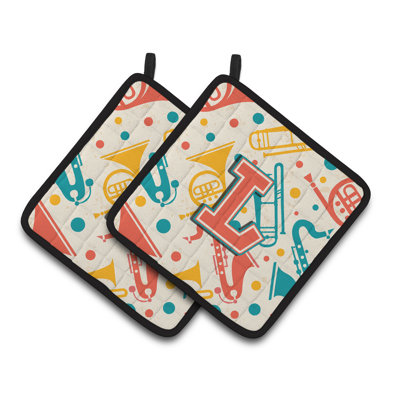 Instruments de musique rétro Potholder