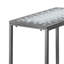 Quinn Accent Table, Rectangular 12X24 Narrow, Elegant Blue Tile, Grey Metal