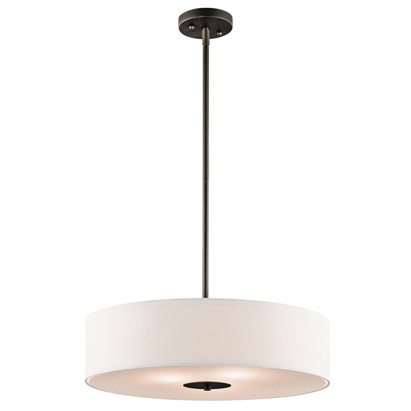 3 - Light Dimmable Drum Chandelier, Olde Bronze