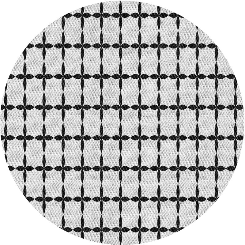 Tapis décoratif en noir, Rond 6 pi