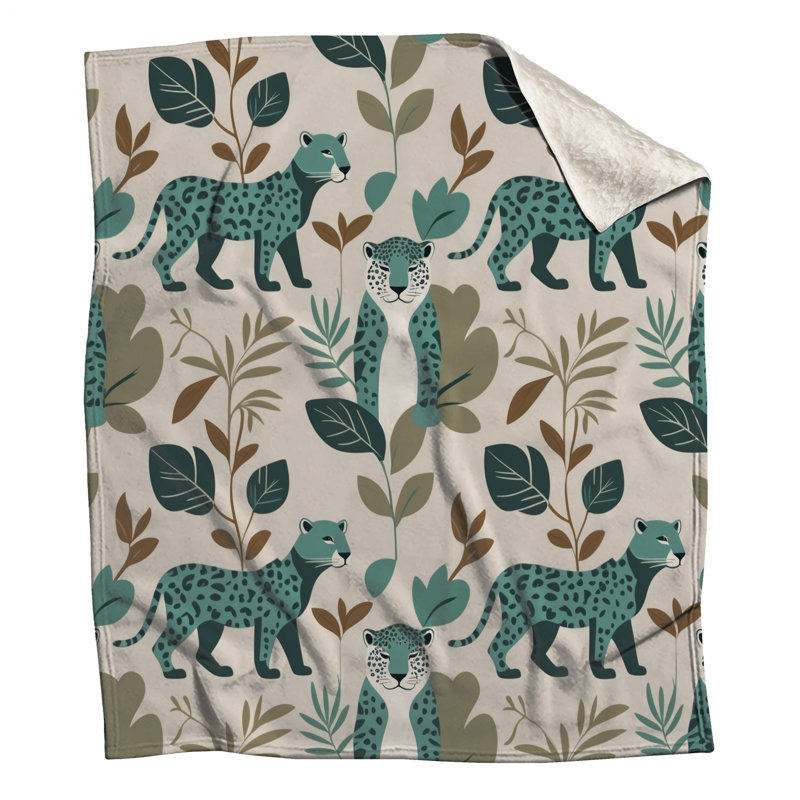 Leopard Leaf Pattern Blankets, 50in W x 60in H