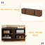 Armoire de rangement moderne avec coins arrondis, plateau contrastant en marbre et tablettes intérieures réglables-129506767