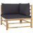 2 Piece Patio Lounge Set with Cushions Bamboo-288713315