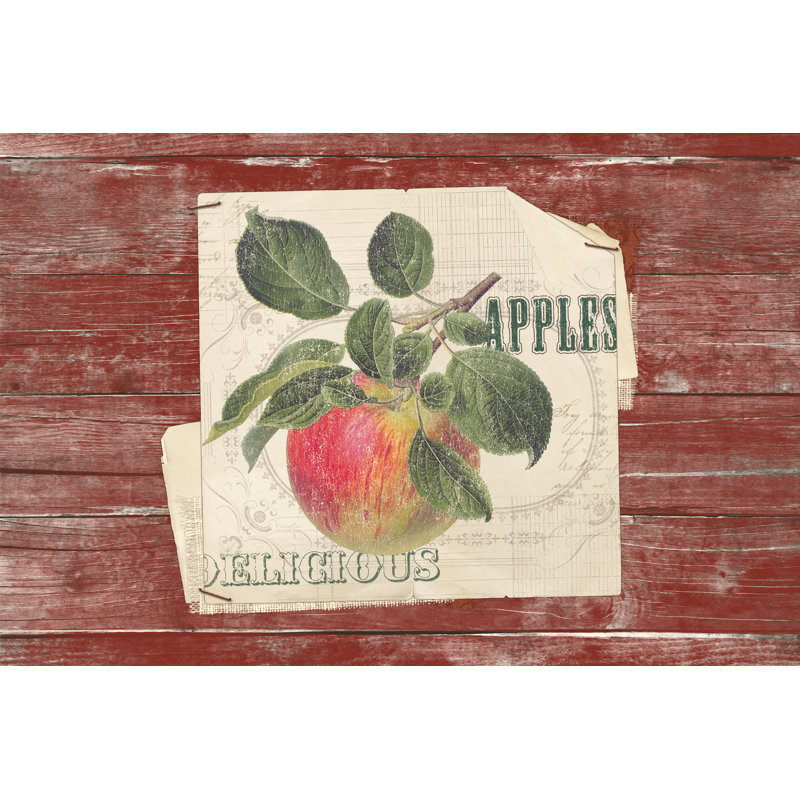 Delicious Apples by Katie Pertiet - Painting Print, 61cm H x 91cm W, Black Floater Framed