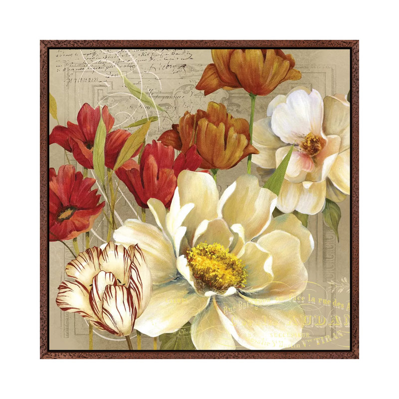 Jardin I by Carol Robinson - Print on Canvas, 66.04 cm H x 66.04 cm W, Classic Brown Wood Framed Canvas