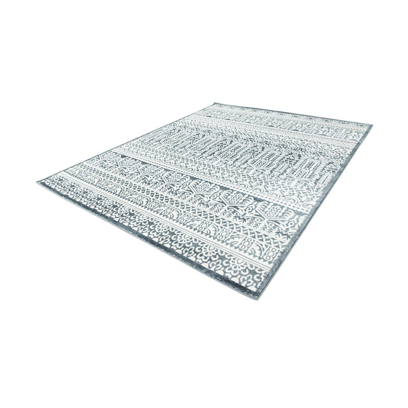 Tapis bleu-beige Southwestern / Lodge Onyxx, Rectangle 7 pi 10 po x 10 pi