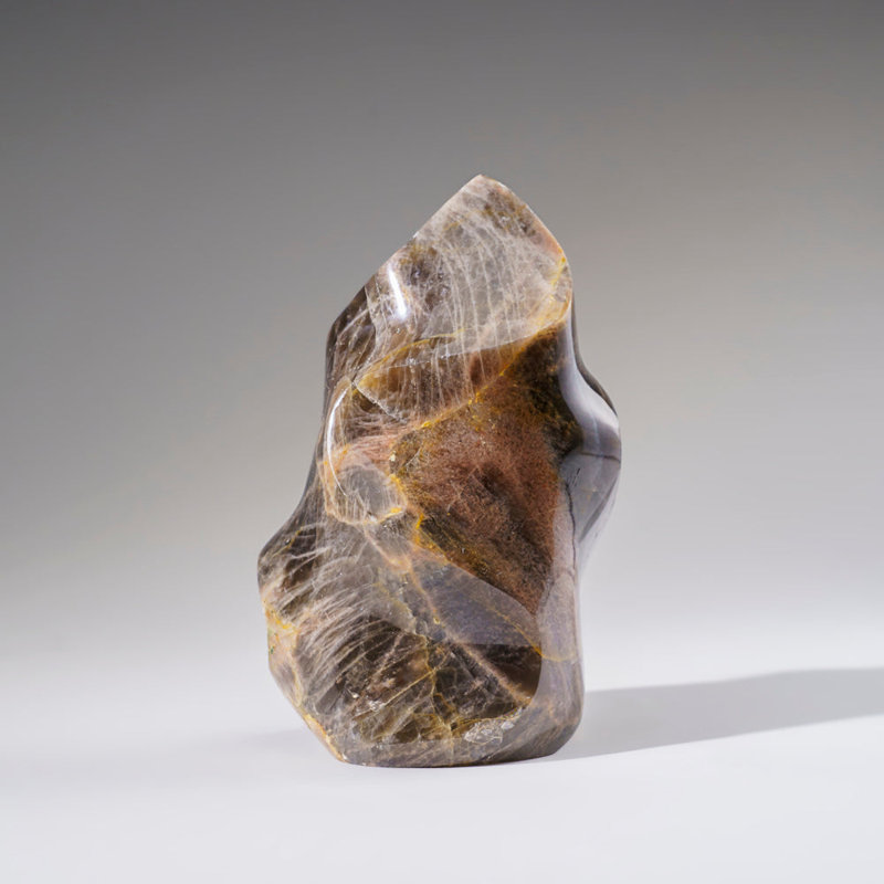 Genuine Polished Tan/Gray/Brown/White Moonstone Flame Freeform (1.7 Lbs)