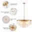 Lustre à niveaux variable moderne en forme de coquillage doré à 6 lumières Capiz-840902390-840847521-842362092