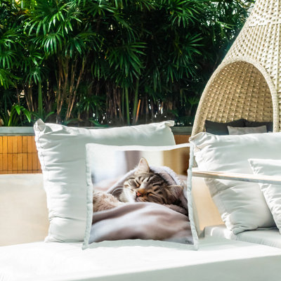 Coussin rayé d'extérieur à rayures