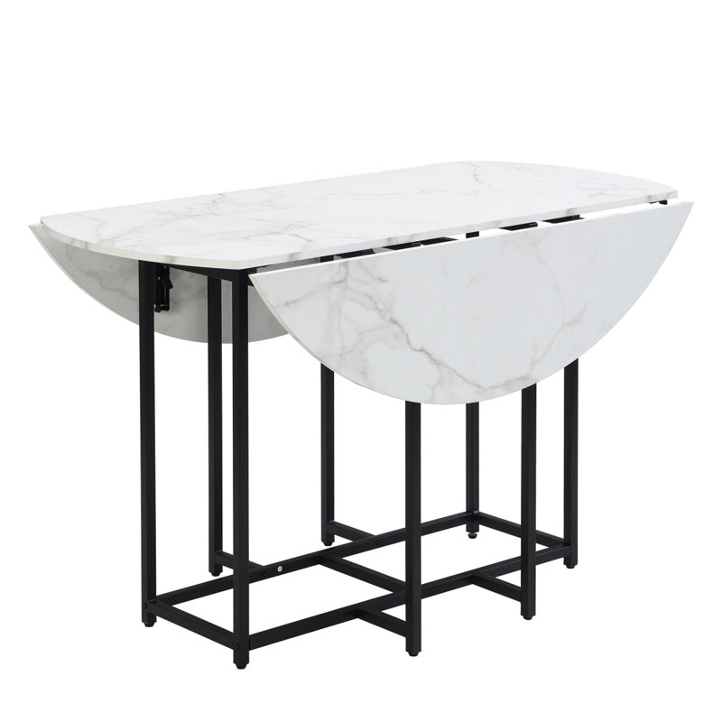 Ensemble de table de salle à manger extensible 5 pièces pour petits espaces TopMAX, Blanc/Noir, Noir
