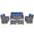 High Back Outdoor Furniture With 6-Inch Extra Thick Cushions, Patio Furniture Set With Fire Pit Table & Swivel Chairs, 8PCS Wicker Conversation Set For Yard, Deck, Poolside-1217993066-1217993060
