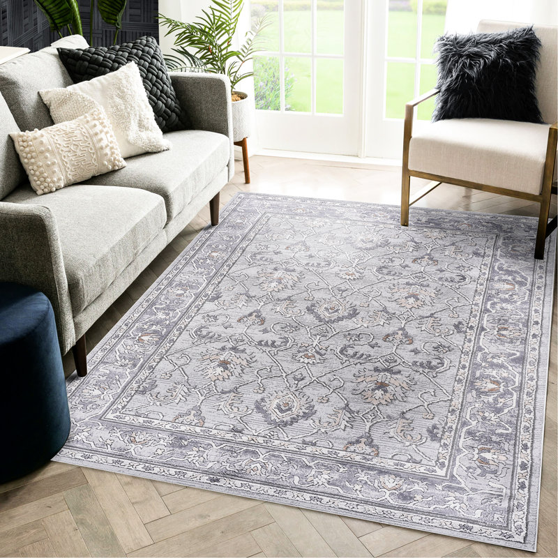 /Grey 5X7 Non-Shedding Area Rug - Soft And Stain For Home Office, Bedroom In Comfortable Living, Dining, Decor