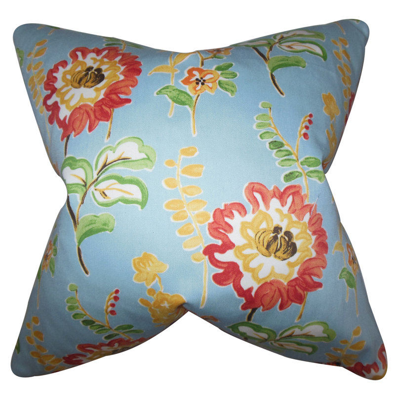 Square Pillow Cover & Insert, 22" H x 22" W, Peacock