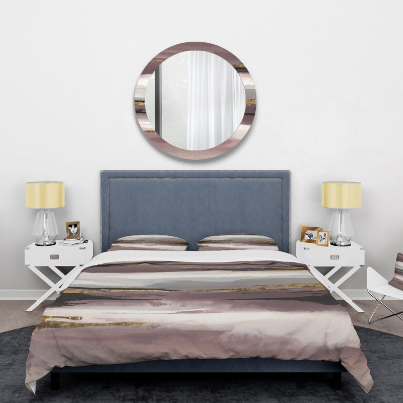 Mauve Glam Storm I - Ensemble de housse de couette Glam & Shabby Elegance - Microfibre de polyester