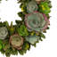 Mini couronne de fleurs artificielle en bois - 14 po - Vert et jaune