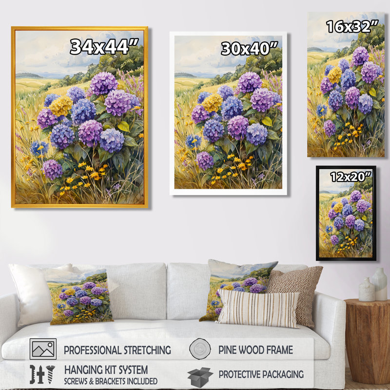 Richardson - Floral Wall Art Prints, H 32 po x l 16 po, Toile tendue, Ne s’applique pas
