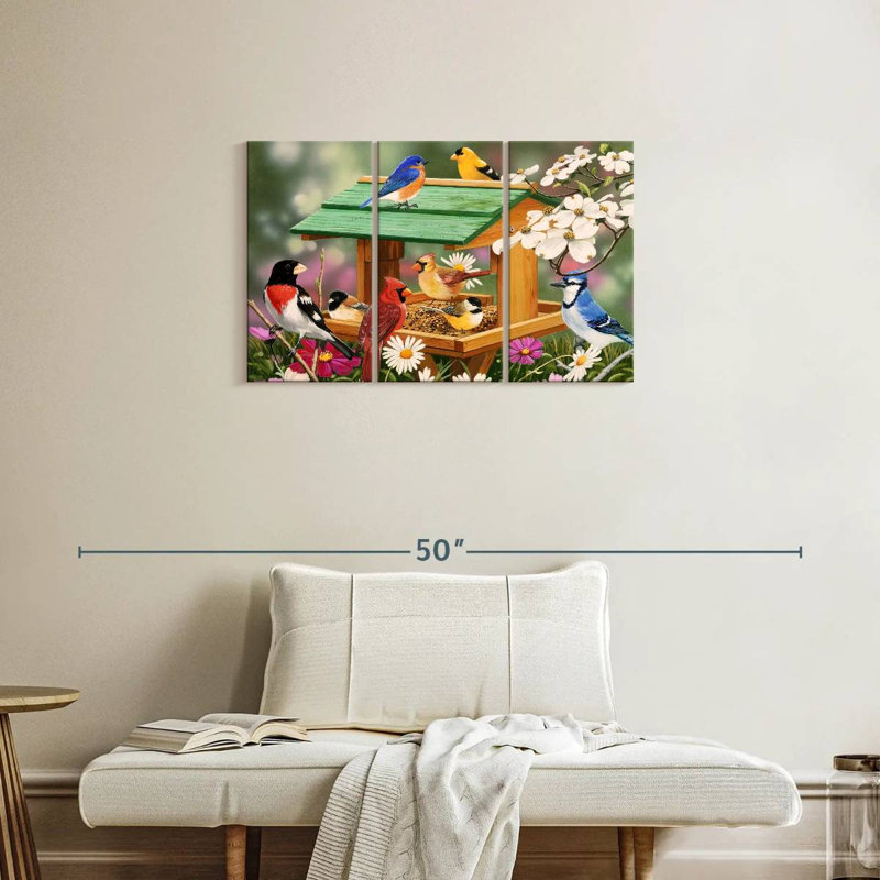 Backyard Birds Spring Feast, 20" H x 33" W