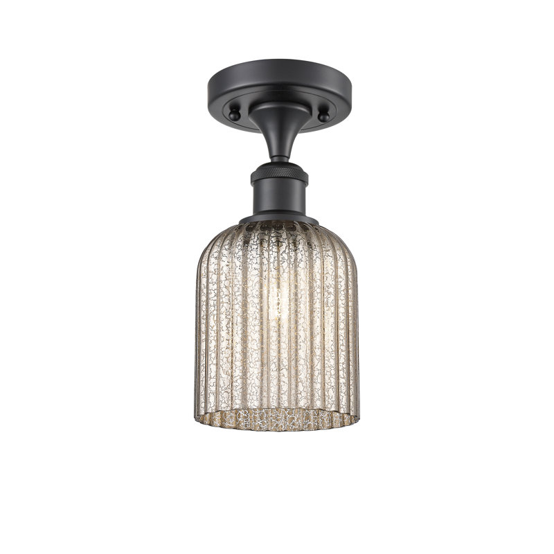 Ballston - Adriena - 1 Light 5" Semi-Flush Mount, Matte Black, Gloss White