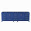 Meuble-lavabo 96 po avec lavabo, armoire bleue autoportante en bois avec lavabo intégré, trou de robinet pré-percé