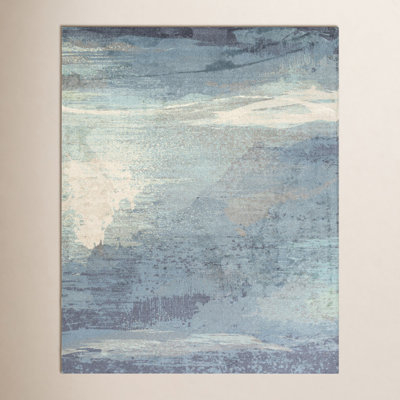 Zeta Blue Gray Beige Abstract Rug