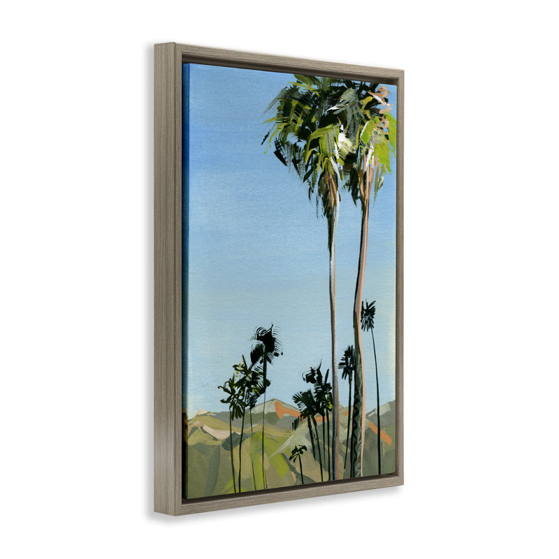 Cadre flottant Scenic Tall LA Palms, design par Brook Page, Cadre flottant orme Montalcino, H 25 po x l 17 po