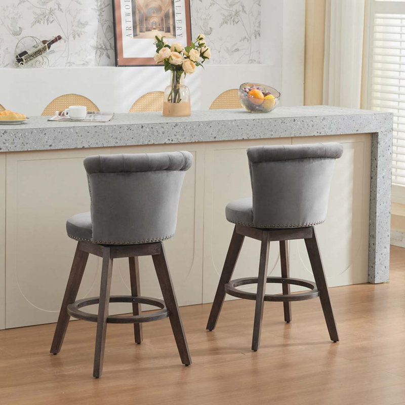 Tabouret de bar pivotant à 360 °, Gris