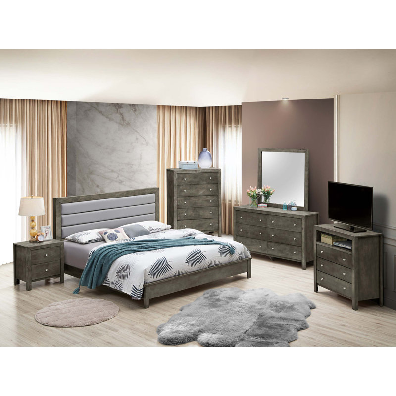 Lit élégant pour les chambres élégantes, Gris, Grand