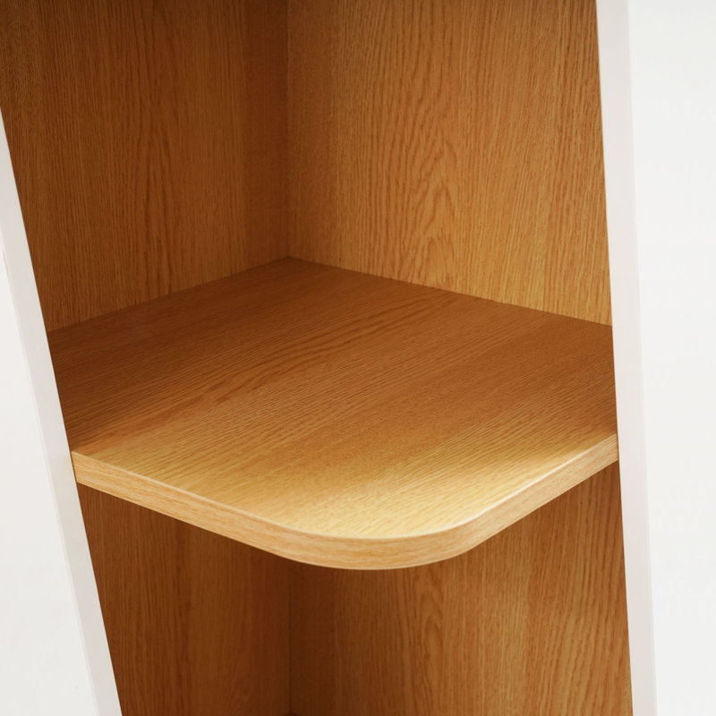 6-Tier Wall Corner Bookshelf, Corner Shelf, Brown